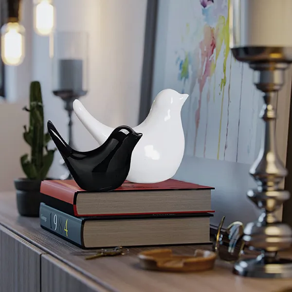 Black_&_White_Charming_Ceramic_Birds-Set_of_2_pcs_Glossy_Black_&_White