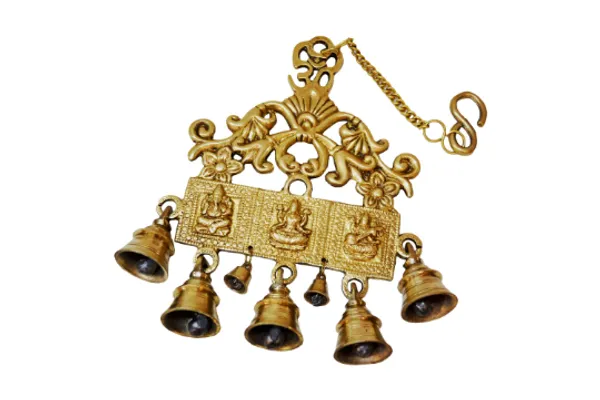 Gold_Mandir_decor_Brass_Wall_Hanging,_Ganesha_Lakshmi_&_Saraswati_with_7_Bells