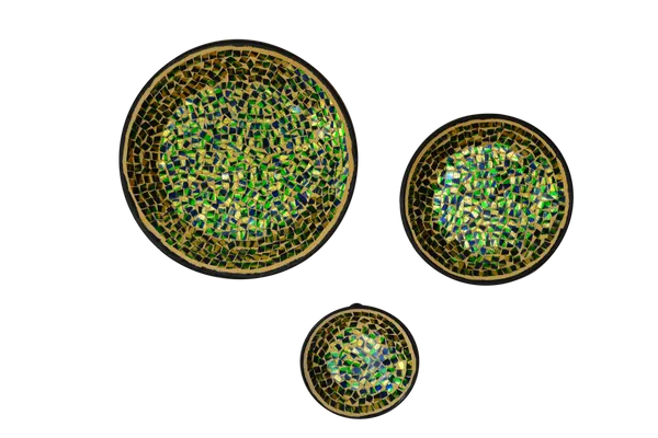 Decorative_Mosiac_Wall_Plates_Set_of_3__-Green_Gold