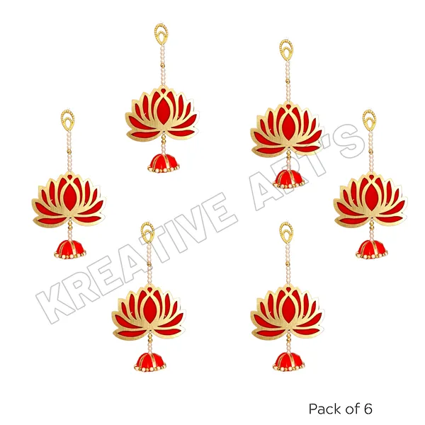 Decorative_Wall_Hanging_Lotus_with_Jhumka_Pooja_wall_decor_Set_of_6_pcs(RED)