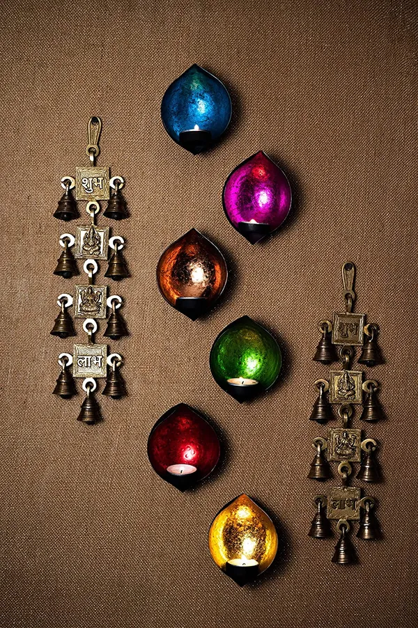 Mixed_Colour_Drop_Shape_Wall_Candle_Holders_Mixed_Color_-(Pack_of_6_Pcs)_,Mild_Steel