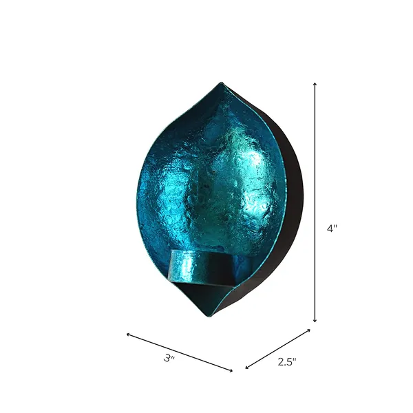 Rustic_Blue_Leafing_Drop_Shape_Wall_Candle_Holders_Blue_Leafing-(Pack_of_2_Pcs)