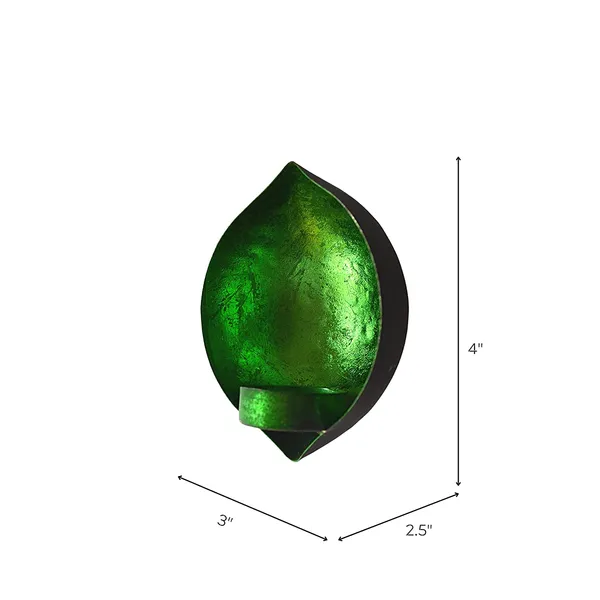 Rustic_Green_Leafing_Drop_Shape_Wall_Candle_Holders_Green_Leafing-(Pack_of_2_Pcs)