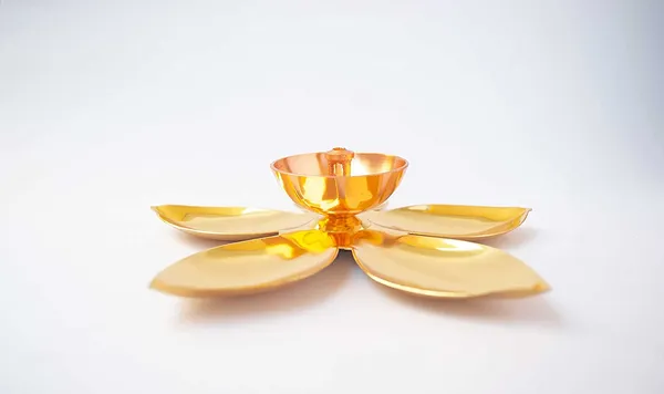 Gold_&_Copper_Lotus_Flower_Oil_Lamp/Candle_Holder_in_Gold_Platting_5_Inch_Dia_(Pack_of_1)