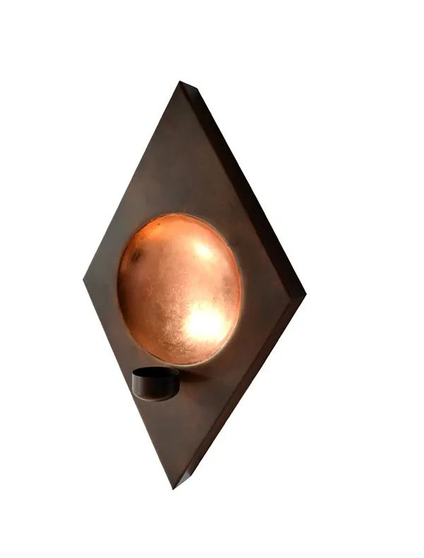 Copper_Wall_Candle_Holder_Rombus_Shape_in_Gold_Platting