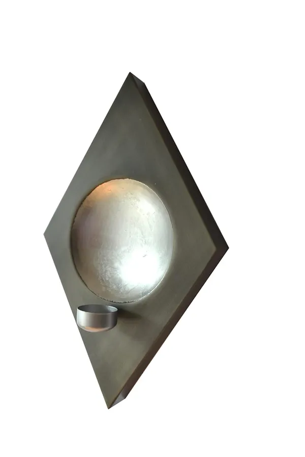 Rombus_Design_Wall_Candle_Holder_-Silver_Platting_12_Inch