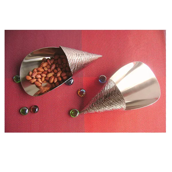 Silver_Snacks_Server_Cone_Shape_Designer_Nut_Server_in_Stainless_Steel_Set_of_2_Pcs,_Peanut_Server,_Diwali_Gift,_Danish_Modern,_Indian_Handicrafts_Designed_by