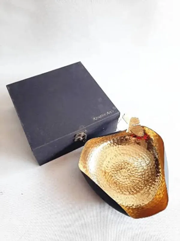 Gold_Platting_Brass_Snacks_Server_7"_Gold_Platting,_Butterfly_Handle,_Diwali_Gift,_Brass_Artifacts,_Indian_Handicrafts,_Christmas_Gift