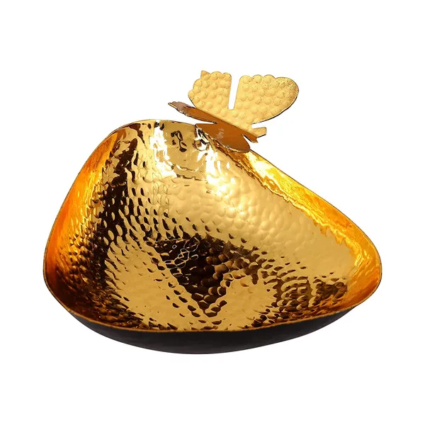Hammered_Brass_Triangular_Shape_4"_Gold_Platting