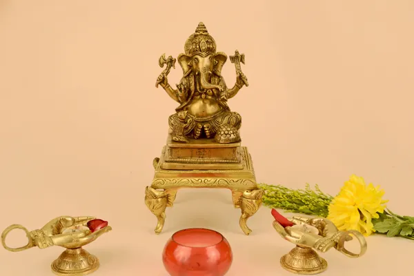 Antique_Brass_Brass_Ganesha_Statue_6"_Antique_Bronze,_Minimalist_Decor_By