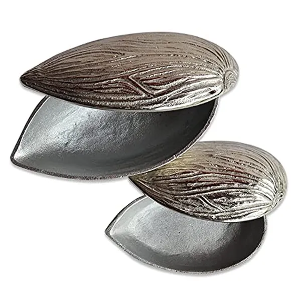 Silver_Almond_Shape_Snacks_Server_Silver_Set_of_2_Pcs_for_Dinning_Table_Decor,_Party_Decor_by
