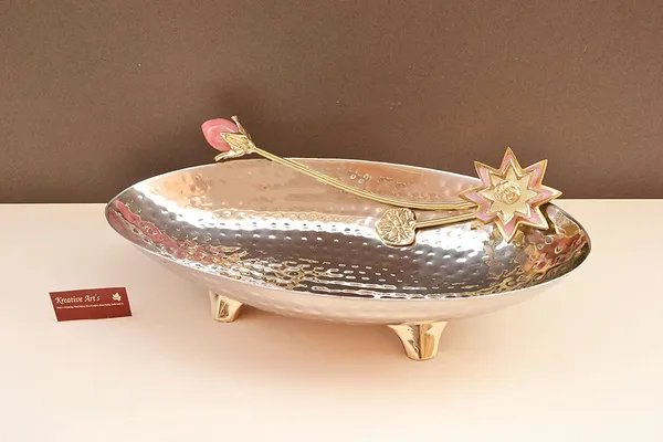 Steel_And_Brass_Snacks_Server_Boat_Shape_Snacks_Bowl_in_Steel_and_Brass,_Diwali_Gift,_Centerpiece_Decorative_Bowl,_House_Warming_by