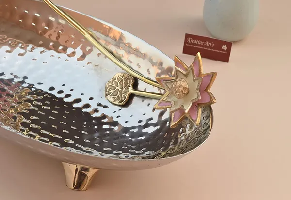 Steel_And_Brass_Snacks_Server_Boat_Shape_Snacks_Bowl_in_Steel_and_Brass,_Diwali_Gift,_Centerpiece_Decorative_Bowl,_House_Warming_by