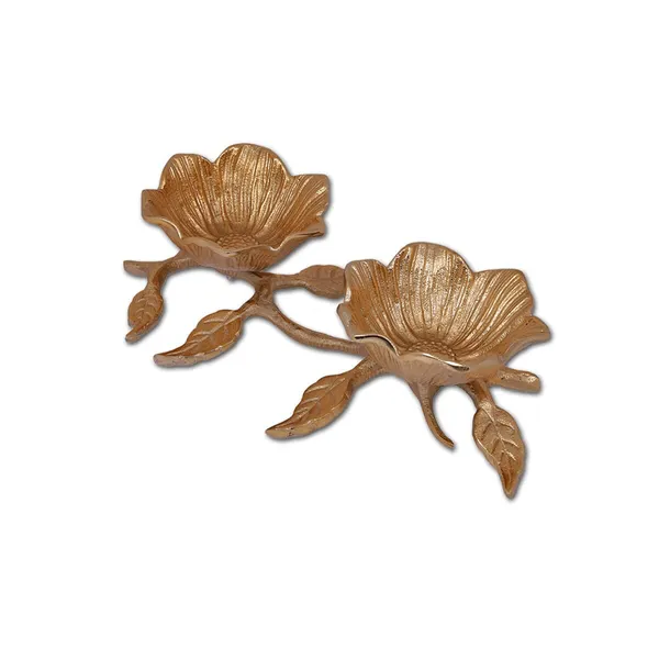 Snacks_Bowl_Rose_Gold_Sunflower_Shape|2_Pcs_Bowl_Server_85_cm_Each_Bowl