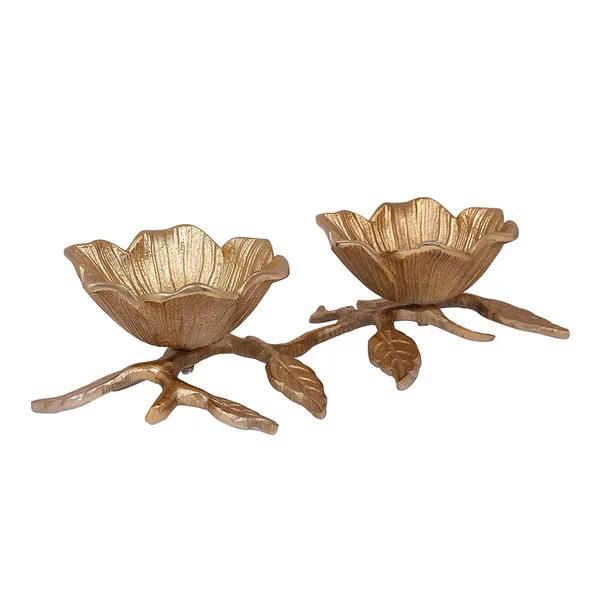 Snacks_Bowl_Rose_Gold_Sunflower_Shape|2_Pcs_Bowl_Server_85_cm_Each_Bowl