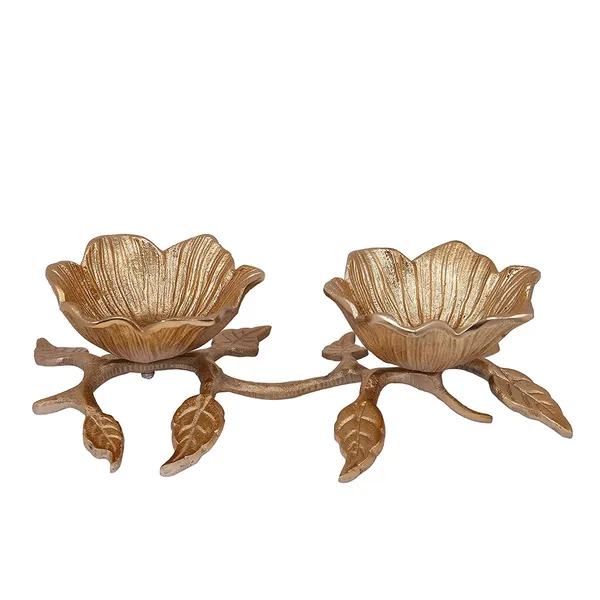 Snacks_Bowl_Rose_Gold_Sunflower_Shape|2_Pcs_Bowl_Server_85_cm_Each_Bowl