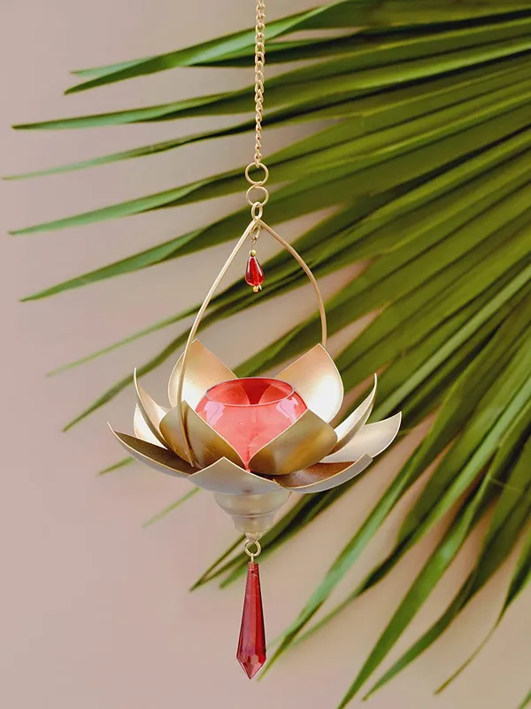 Gold_Gold_Lotus_Hanging_T-Light_Holder_with_Red_Votive,_Garden_Candle_Holder,_Perfect_for_Diwali_Gifts,_Garden_Decor_Hanging_T-Light_Holder_by