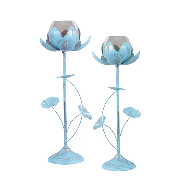 Lotus_Candle_Holder_With_3_Glass___Blue_With_Gold_Touch___Home_Items