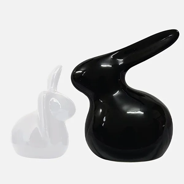 Black_&_White_Ceramic_Rabit_Showpice_Set_Black_&_White