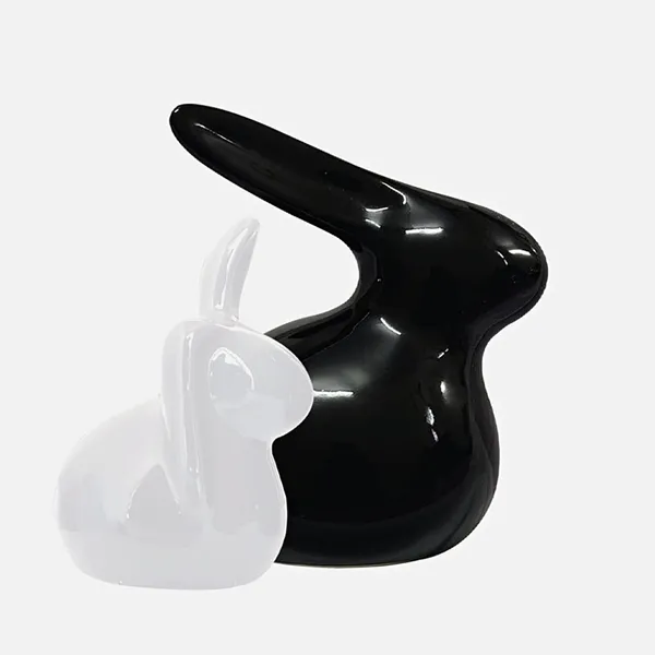 Black_&_White_Ceramic_Rabit_Showpice_Set_Black_&_White