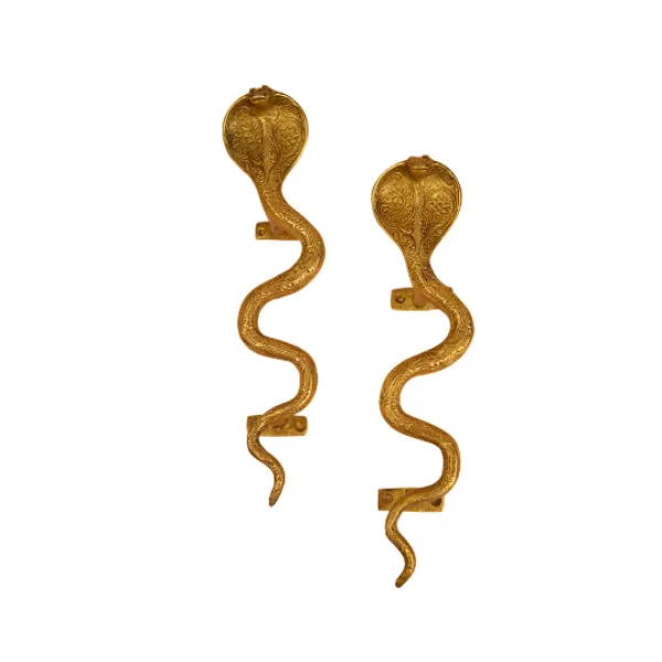 Anitique_Bronze_Snake_Design_Brass_Door_Hardware_Pair_of_9",_Brass_Door_Handle_Pair,_Indian_Handicrafts,_Antique_Handles_Inactive
