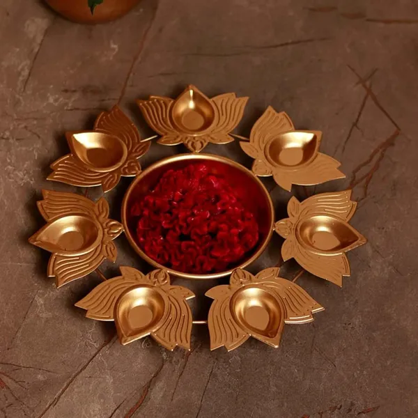 Lotus_Diya_Urli_Bowl_Gold_|_Pack_of_1_Pcs_-(Small_-11.5")