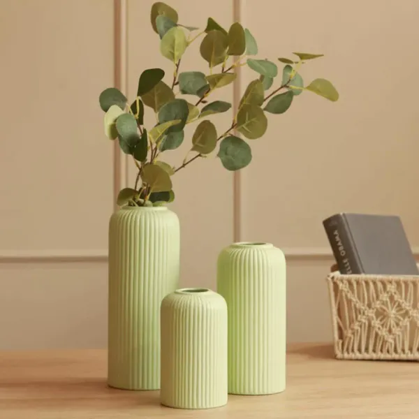Modern_Ceramic_Flower_Vase_Setof_3_pcs_(Green_Matt)