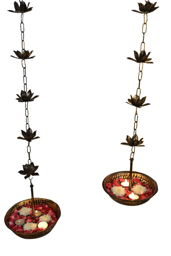 Bronze_Antique_Hanging_Urli_Set_of_2_Pcs_Antique_Finish,_Anjali_Diya,_Indian_Handicraft_Gift,_Home_Decor,_Mandir_Deocration_Item_by_,Mild_Steel