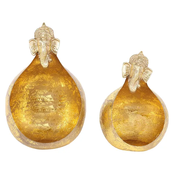 Crackle_Gold_Ganesha_Candle_Holder_Set_of_2pcs