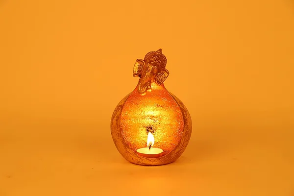 Crackle_Gold_Ganesha_Candle_Holder_Set_of_2pcs