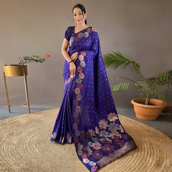 https://cdn-image.blitzshopdeck.in/ShopdeckCatalogue/tr:f-webp,w-600,fo-auto/65e1b534eddd14767aed70e6/media/Floral_Woven_Saree_with_Contrast_Border___Royal_Blue___HSZO9EVZRJ_2024-06-22_1.jpeg__Aura Silk