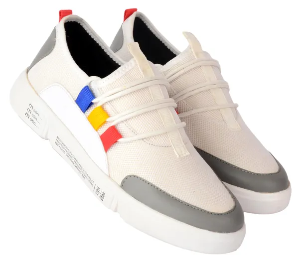 White_Mesh_Lace-Ups_Casuals_For_Men