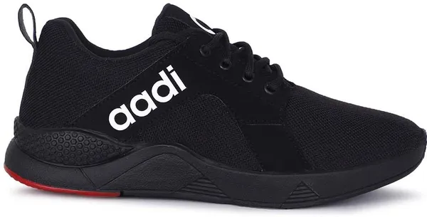 Black_&_Red_Mesh_Lace-Ups_Running_Shoes_For_Men