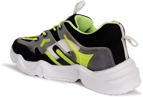Green_Mesh_Lace-Ups_Sneakers_For_Men