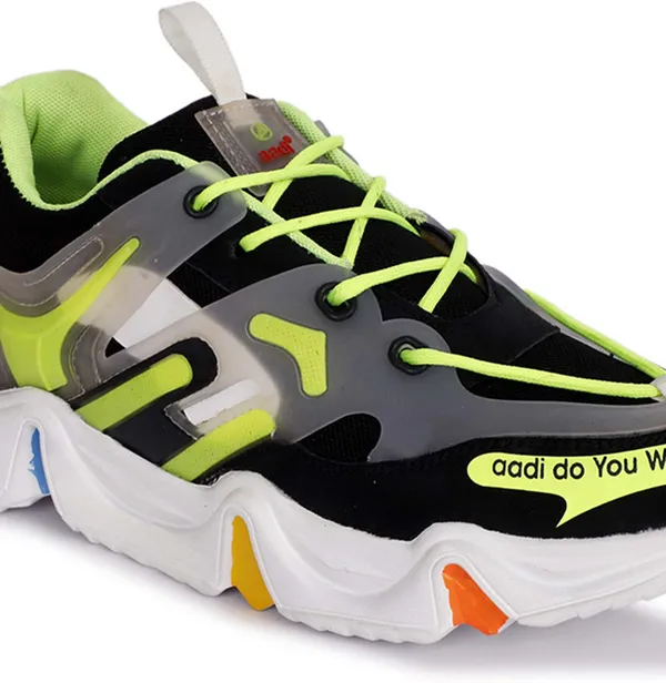 Green_Mesh_Lace-Ups_Sneakers_For_Men