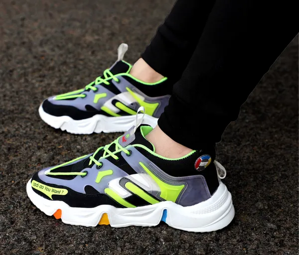 Green_Mesh_Lace-Ups_Sneakers_For_Men