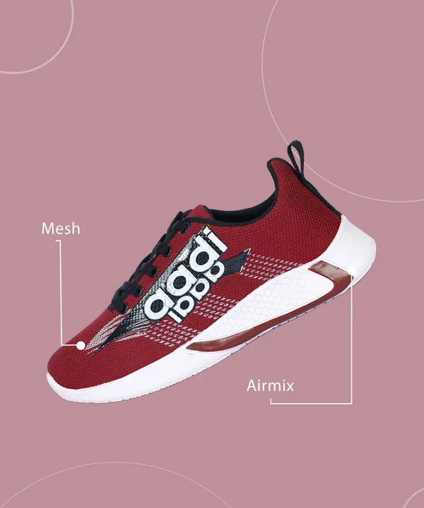 White_&_Black_Mesh_Lace-Ups_Running_Shoes_For_Men