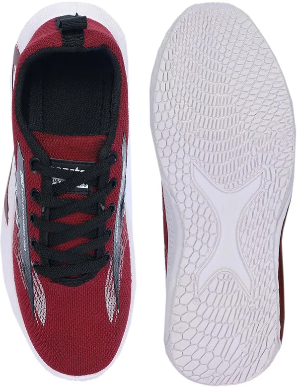 White_&_Black_Mesh_Lace-Ups_Running_Shoes_For_Men