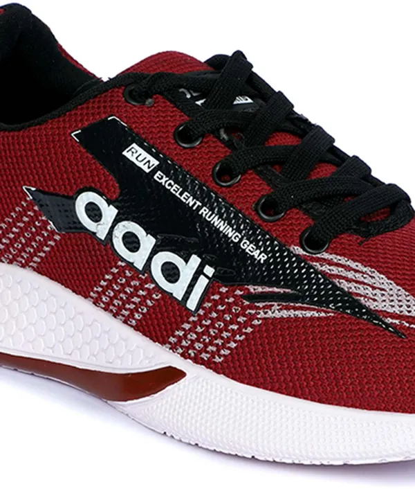 White_&_Black_Mesh_Lace-Ups_Running_Shoes_For_Men
