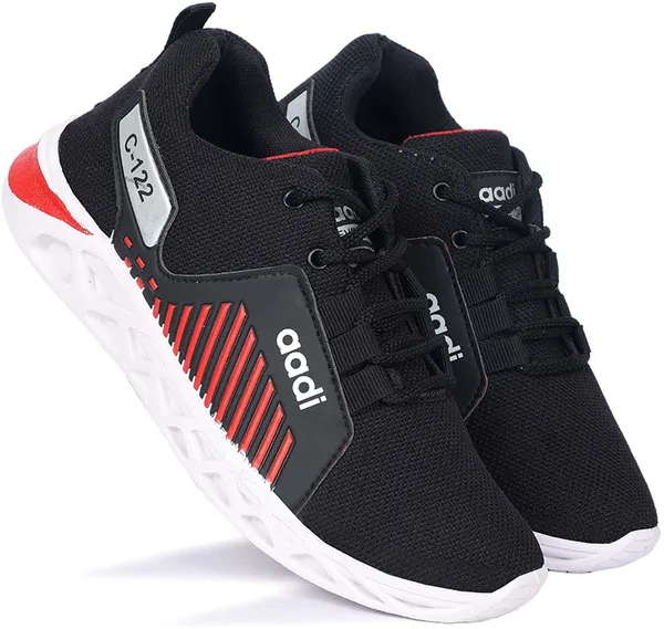 Black_&_White_Synthetic_Leather_Lace-Ups_Sneakers_For_Men