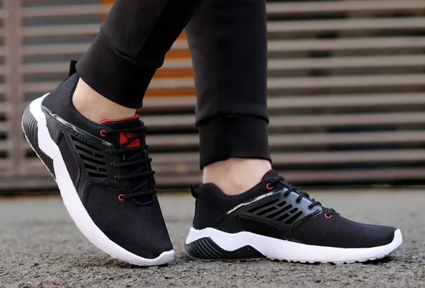 Black_&_Red_Mesh_Lace-Ups_Casuals_For_Men