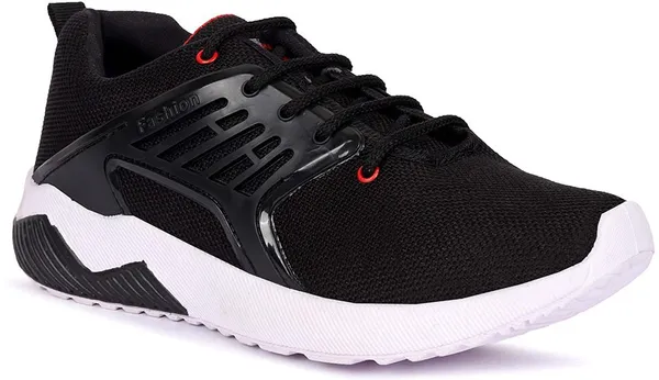 Black_&_Red_Mesh_Lace-Ups_Casuals_For_Men
