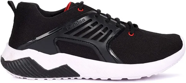 Black_&_Red_Mesh_Lace-Ups_Casuals_For_Men