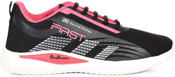 Black_&_Pink_Mesh_Lace-Ups_Sneakers_For_Women