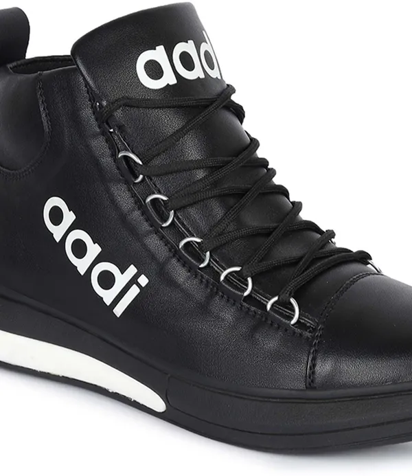 Black_Synthetic_Leather_Lace-Ups_High_Tops_For_Men