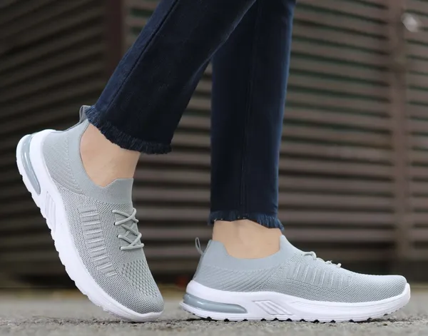 Grey_Mesh_Lace-Ups_Walking_Shoes_For_Women