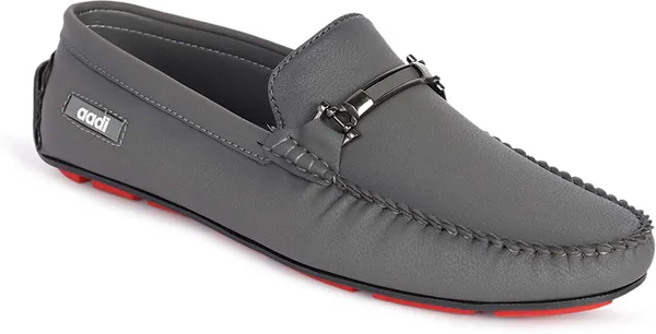Grey_Synthetic_Leather_Slip-On_Loafers_For_Men