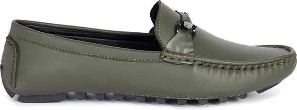 Olive_Synthetic_Leather_Slip-On_Loafers_For_Men