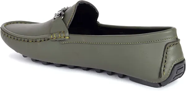 Olive_Synthetic_Leather_Slip-On_Loafers_For_Men