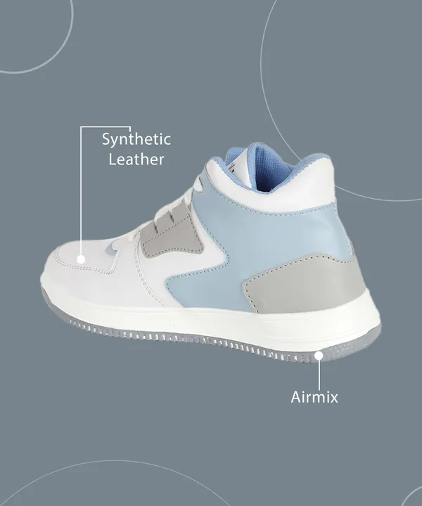 White_&_Natural_Synthetic_Leather_Lace-Ups_Sneakers_For_Men